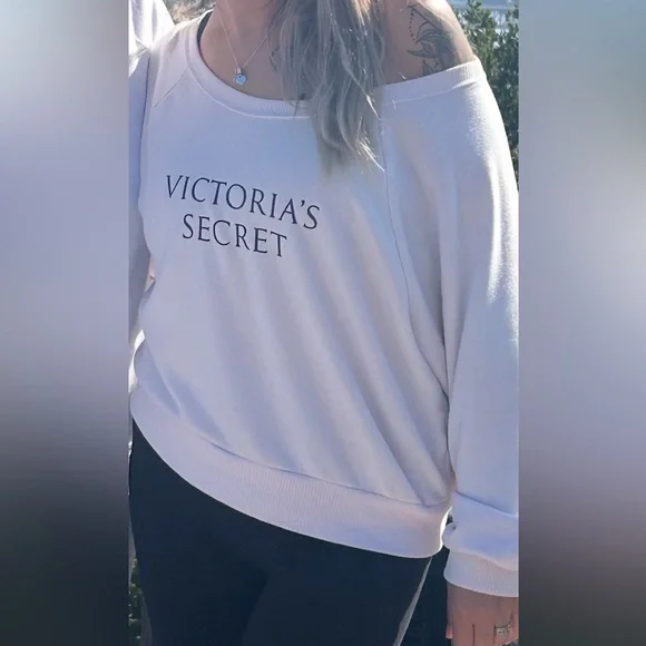 Victoria's Secret White Sweatshirt large - Picture 1 of 5